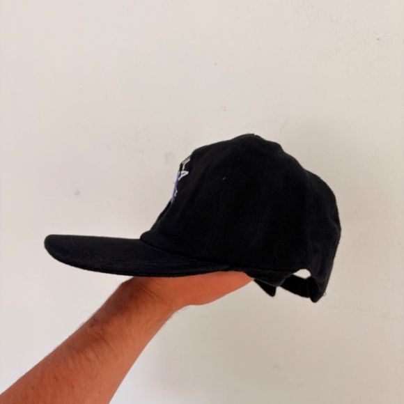 Vintage Corduroy Luzmila Mexico Cancun trucker hat strapback black embroided - Picture 5 of 6